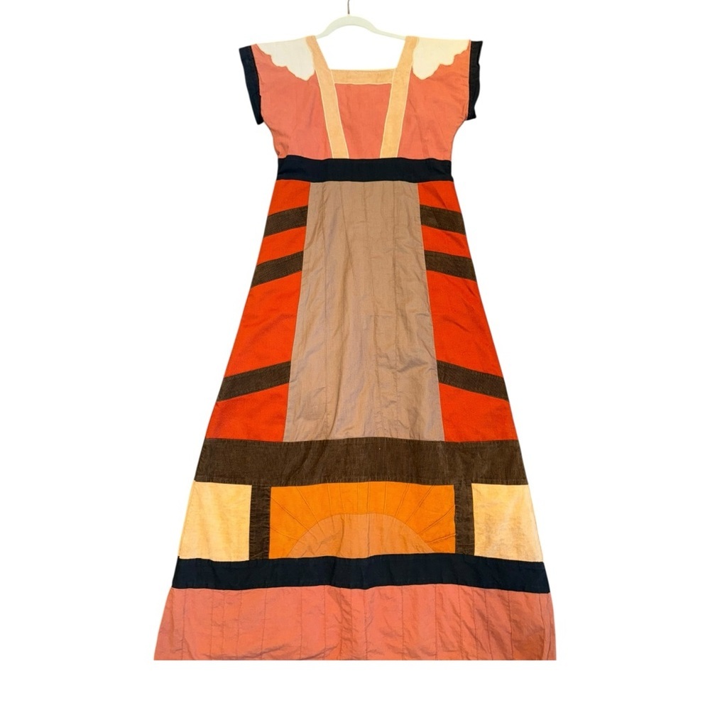 Vintage Folk Art Patchwork Bohemian Hippie Artsy Dress XS / S - Picture 16 of 17